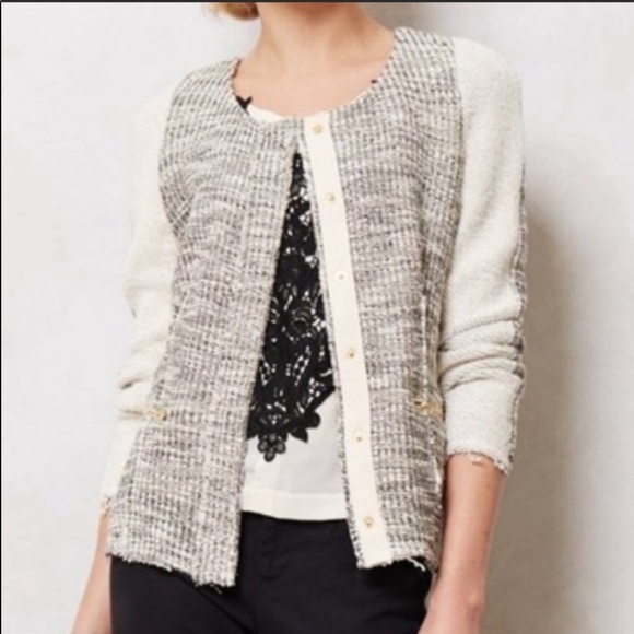 ANTHROPOLOGIE Cartonnier Glimmer Tweed Jacket